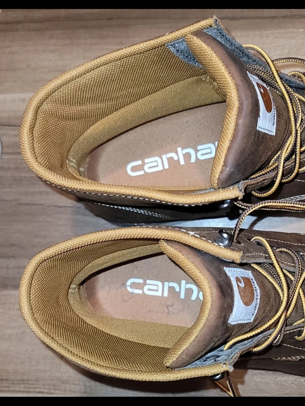 Carhartt Mens Size 13 Brown Moc Toe Waterproof Work Boots CMW6295 worn 2x